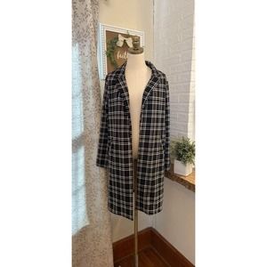 womens medium/large black white dressy shirt n3